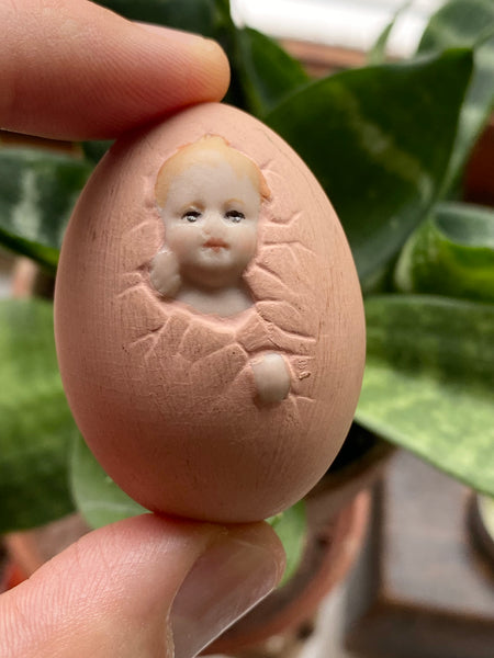 Antique 19th Century Ceramic Birthing Egg - Source Vintage