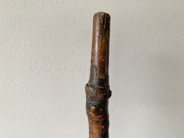 Rare Antique Early 20th Century Folk Art Hand Carved Figural Walking Stick In The Form Of Lloyd George