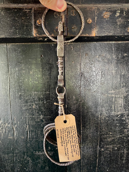 Antique Unusual Ornate Wrought Iron Horse Snaffle Bit With Protection Marks?