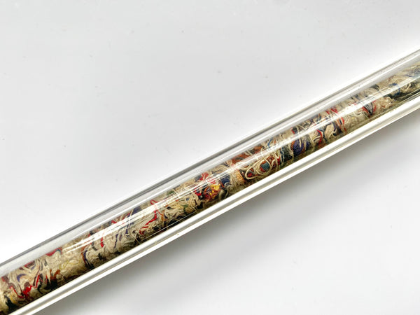 Rare 19th Century Glass Seamstresses Ruler With Thread From Their Work Held Inside - Source Vintage