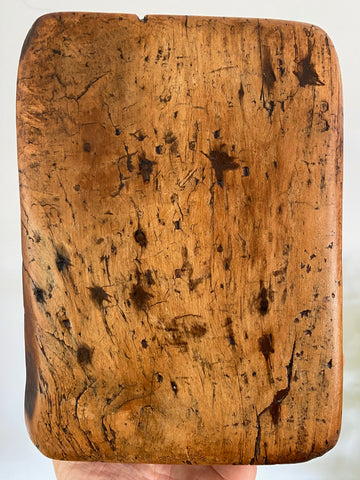Charming Antique Treen Stool With Lovely Patina c.1800