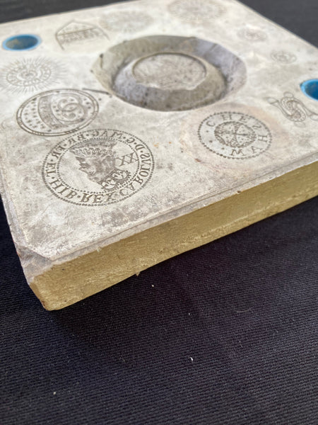 Curious Plaster Coin Mould With Various Imagery Of Coins Relating To Nostell Priory