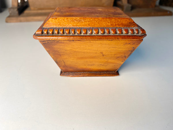 Antique 19th Century Miniature Treen Tea Caddy In The Form Of A Celleret - Source Vintage