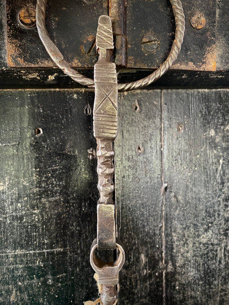 Antique Unusual Ornate Wrought Iron Horse Snaffle Bit With Protection Marks?