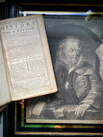 Rare Pairing Of 18th Century Portrait Of Thomas Gent (1693–1778) & Original Copy Of Of His Book, ‘The History of Rippon (1777)’