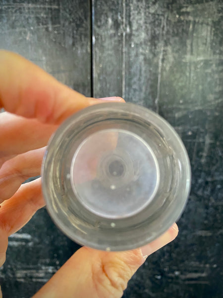 Antique Late 19th-Early 20th Century Miniature Engraved Glass Ketchup Bottle