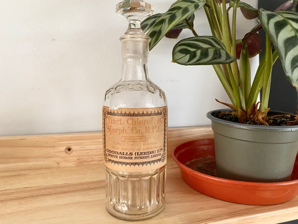 **RESERVED** Poison Bottle With Original Label From Goodalls Chemist Leeds - Source Vintage