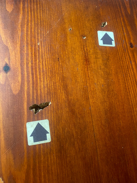 A Door Panel With Bullet Holes & Police Forensic Evidence Markers Recovered From A Crime Scene