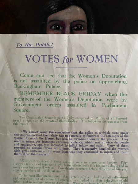 Rare Antique Original 1914 Suffragette Double Sided Flyer – Emmeline Pankhurst’s Deputation to Buckingham Palace - Source Vintage