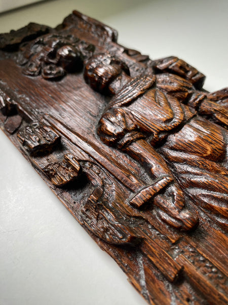 Rare Antique 16th Century Oak Carving Of Justice Dated 1581