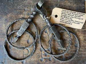 Antique Unusual Ornate Wrought Iron Horse Snaffle Bit With Protection Marks?