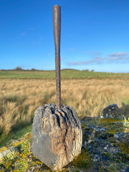 Antique 18th Century Primitive Gnarly Candle Holder - Source Vintage