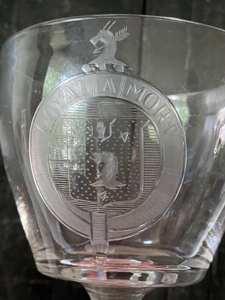 Rare Antique Early 19th Century Irish Rummer With Engraved Arms Of The Chatterton Baronets, Castle Mahon, County Cork - Property Of Sir James Chatterton