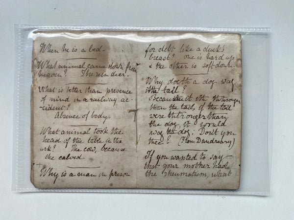 Rare Antique 19th Century Miniature Handwritten Riddles Book Dated 1869