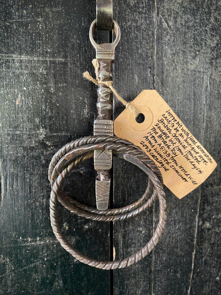 Antique Unusual Ornate Wrought Iron Horse Snaffle Bit With Protection Marks?