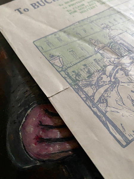 Rare Antique Original 1914 Suffragette Double Sided Flyer – Emmeline Pankhurst’s Deputation to Buckingham Palace - Source Vintage