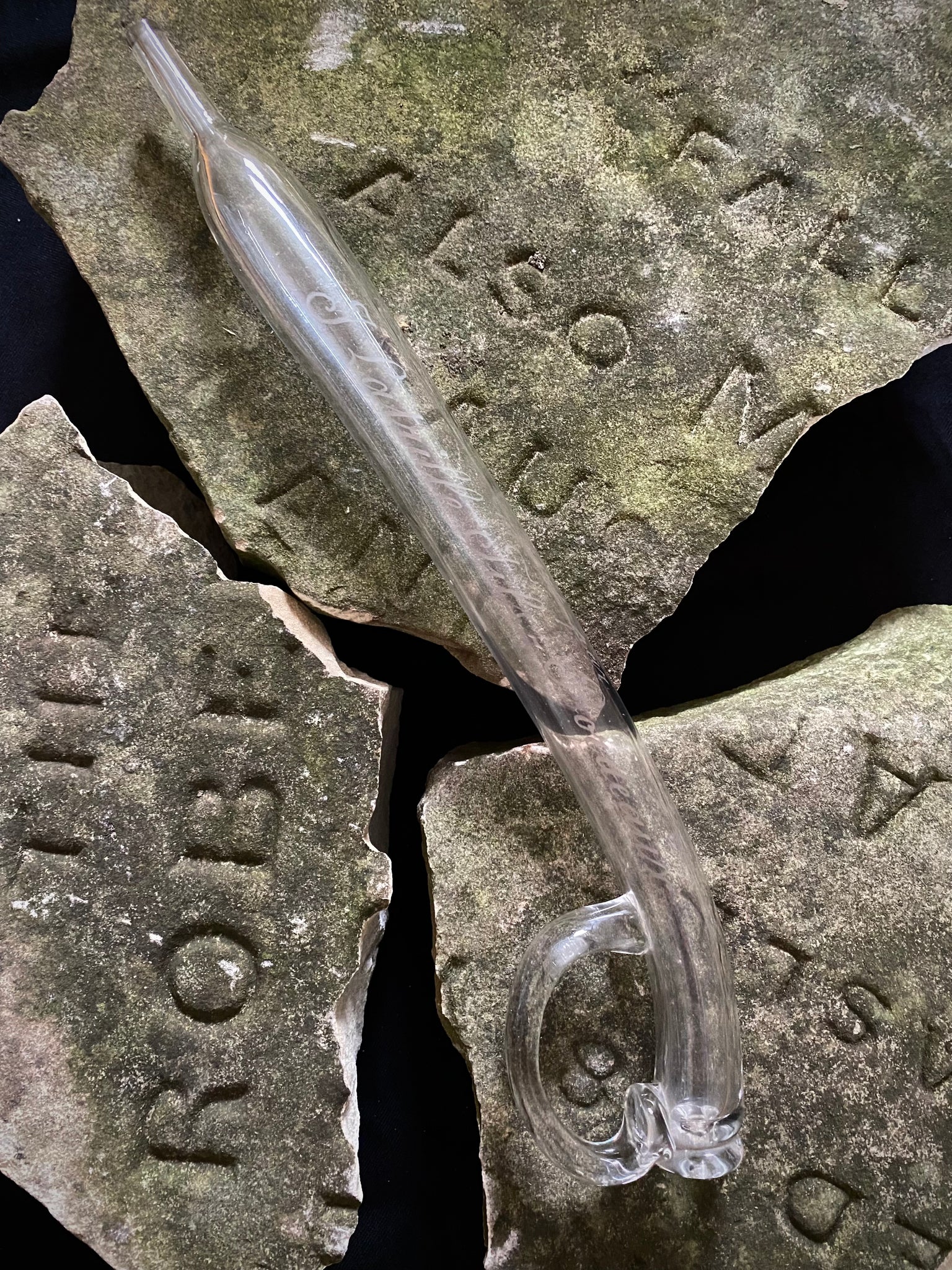 Antique Glass Wine Thief (Pipette à Vin) Engraved “J. Latrille Fils – Bordeaux” c.1890–1930