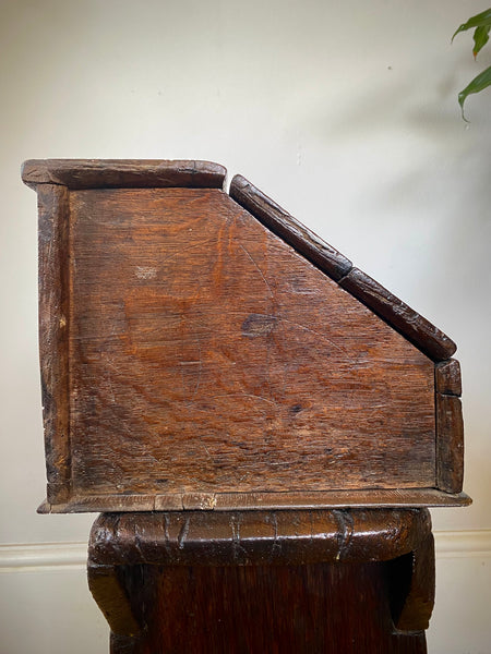 Antique 17th Century Oak Bible Box Dated 1654, Initialled, Heavily Carved, Cryptic Text & Symbols, Faint Protection Mark To One Side