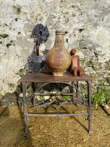 Charming Antique Primitive Blacksmith Made Wrought Iron Footman c.1800 - Source Vintage