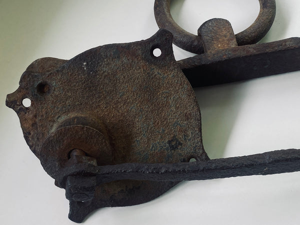 Rare Antique 18th Century Lever Arm Door Handle Latch With Collection Of Apotropaic Or ‘Witches Marks’