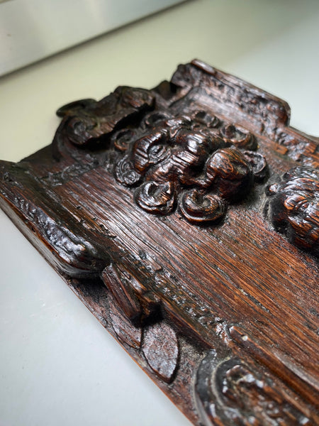 Rare Antique 16th Century Oak Carving Of Justice Dated 1581