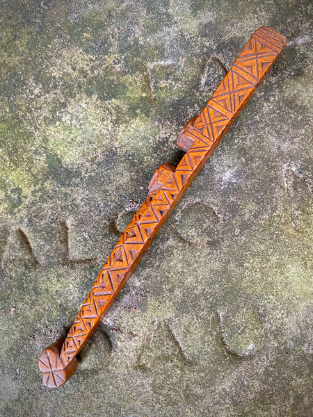 Handsome Antique Carved Treen Knitting Sheath c.1800