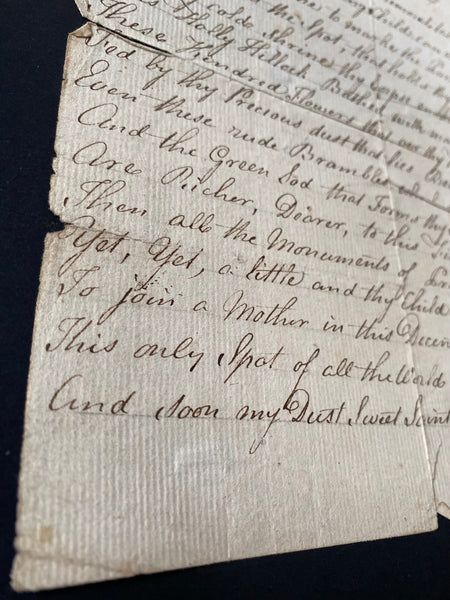 Antique 19th Century Macabre Handwritten Copy Of A Stone In Lancaster Church Yard