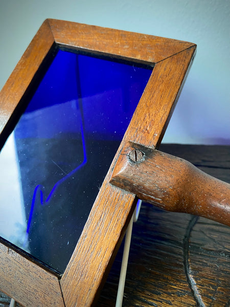 Rare Antique 19th Century Custom Made Treen Handheld Claude Lorrain Style Glass Filter