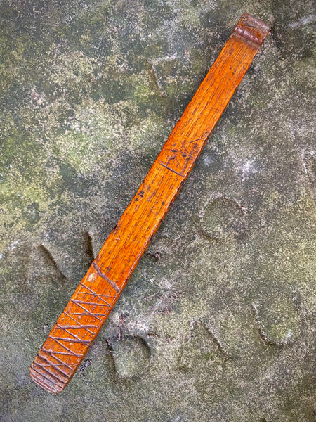 Handsome Antique Carved Treen Knitting Sheath c.1800