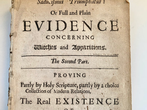 Antique Witchcraft Book Containing Plain Evidence Of Witches & Apparitions 1681 - Source Vintage