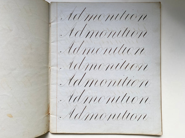 Collection Of Antique Penmanship Calligraphy Practice By Charles Salter Dated 1853