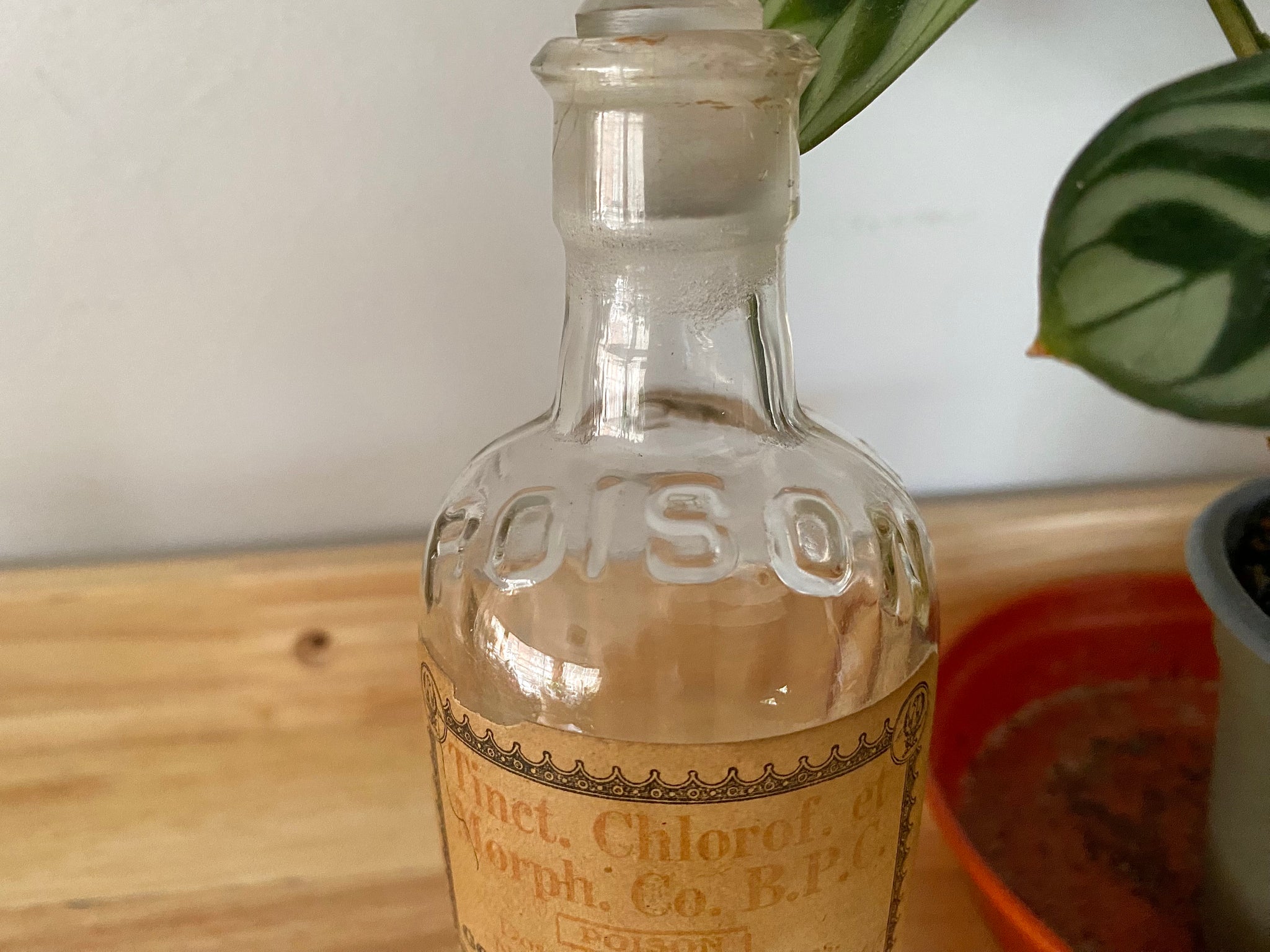 **RESERVED** Poison Bottle With Original Label From Goodalls Chemist Leeds - Source Vintage