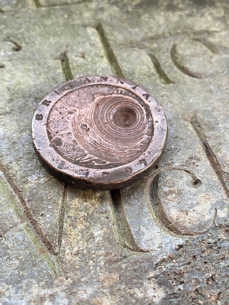 Antique 18th Century Georgian Cartwheel Penny With Curious Indentation Bullet Hole…?