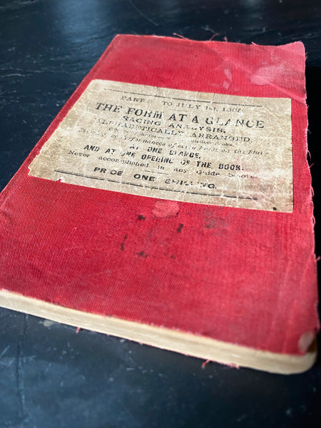 Antique 19th Century Horse Racing Form Book Dated 1885 - Source Vintage