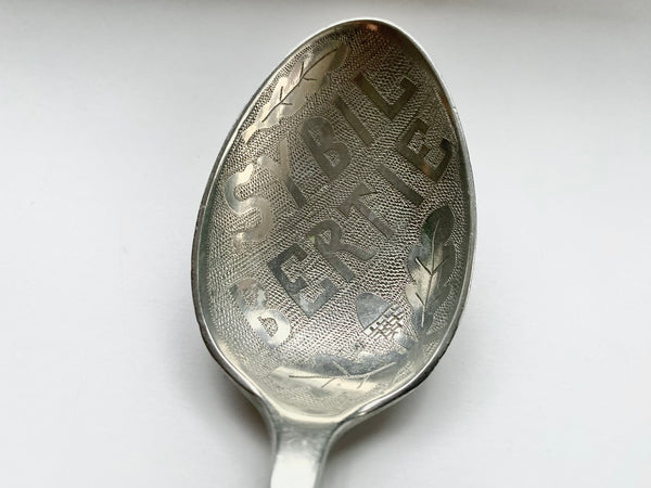 Charming World War 1 Engraved Love Token Spoon Sybil & Bertie - Source Vintage