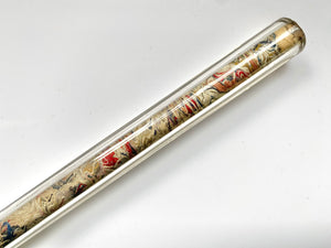 Rare 19th Century Glass Seamstresses Ruler With Thread From Their Work Held Inside - Source Vintage