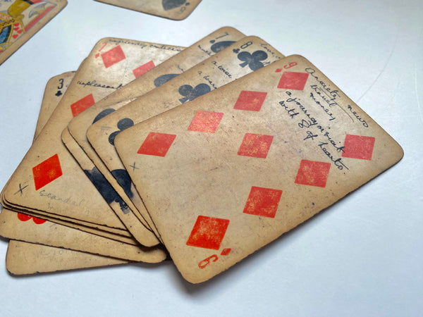 Rare Antique Folk Art Tarot Fortune Telling Cards Made By A Soldier During World War 1