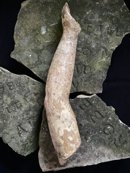 Antique 16th-17th Century Large Polychrome Wooden Arm Fragment