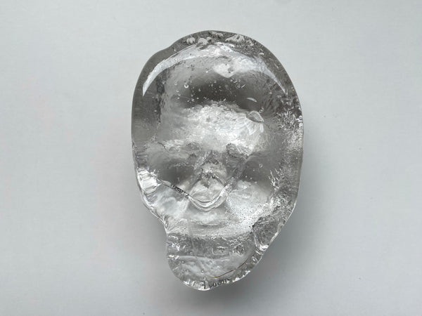 Curious Early 1900s End Of Day Glass Baby Face Death Mask