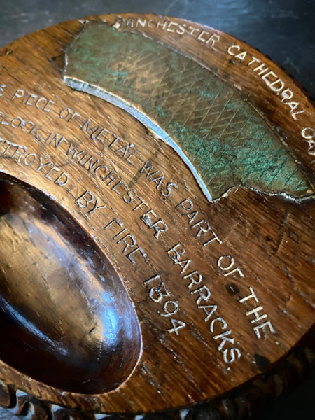 Curious Antique Folk Art Made Out Of Early Winchester Cathedral Oak & Metal From The Old Clock In Winchester Barracks - Source Vintage