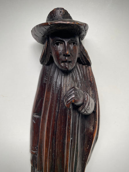 *RESERVED FOR STEVEN* Rare Antique 16th-17th Century Carved Puritan Figure