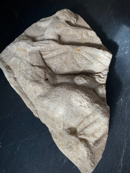 Late Medieval Architectural Ecclesiastical Carved Stone Fragment Depicting Cherub/Angel Standing Over Fallen Figure, Possibly Lucifer - Source Vintage