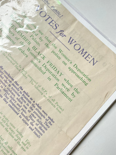 Rare Antique Original 1914 Suffragette Double Sided Flyer – Emmeline Pankhurst’s Deputation to Buckingham Palace