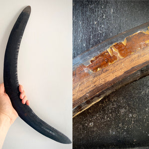 Intriguing Antique 19th Century Boomerang With Period Handwritten Label