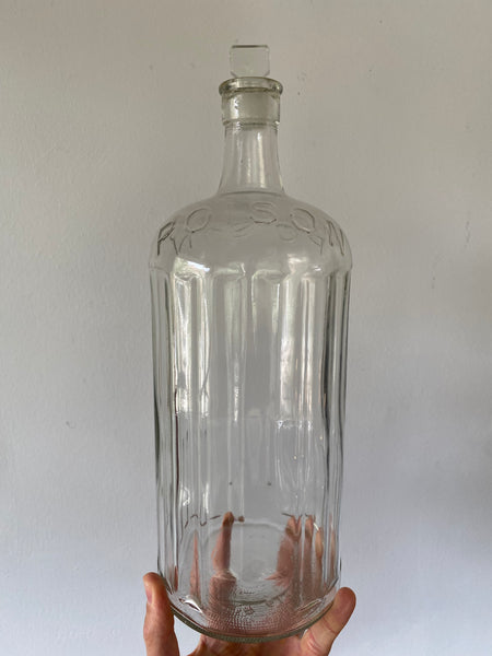 Large Antique Early 20th Century Glass Chemist Poison Bottle