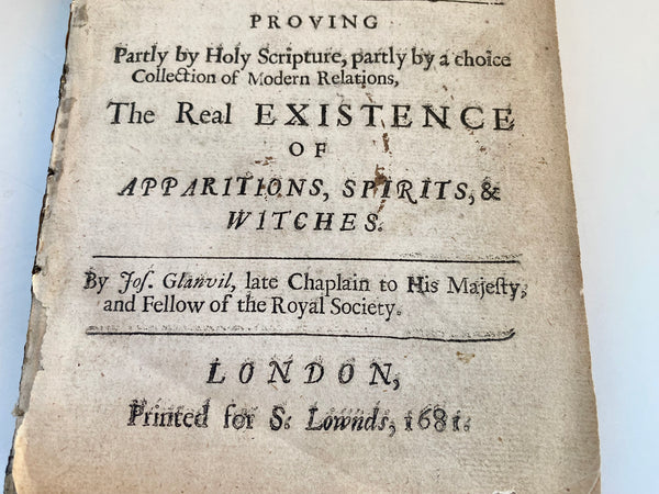 Antique Witchcraft Book Containing Plain Evidence Of Witches & Apparitions 1681 - Source Vintage