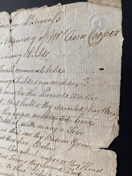 Antique 19th Century Macabre Handwritten Copy Of A Stone In Lancaster Church Yard