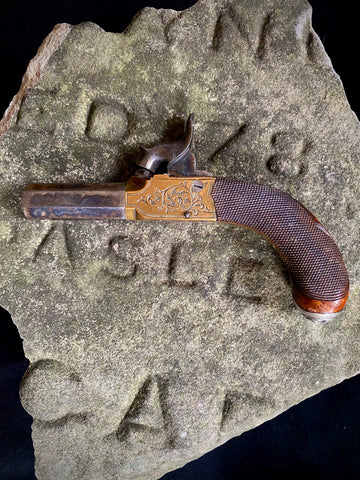 Exceptional Antique 19th Century Ladies Self-Defence Percussion Muff Pistol By V&R Blakemore