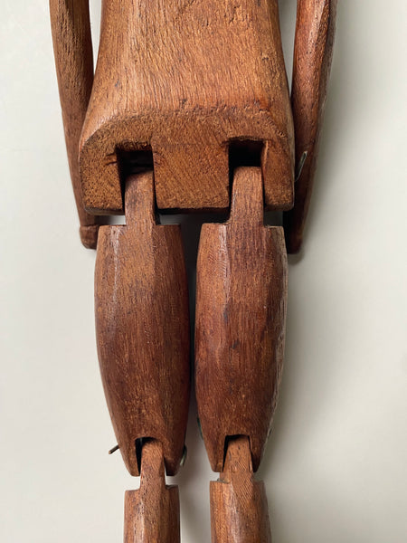 Well Made Vintage Wooden Folk Art Articulated Figure