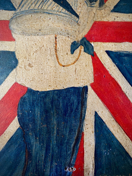 Antique Early 20th Century Naive Folk Art Oil On Board Painting Signed & Dated 1906